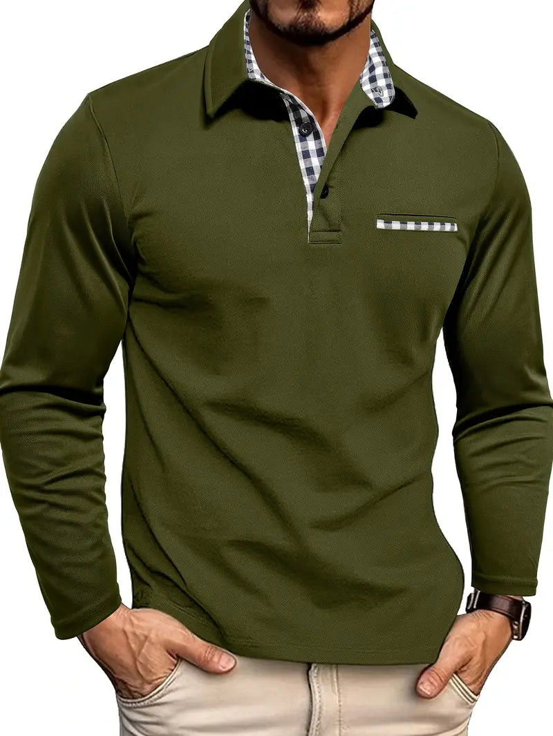 Heren Polo Lange Mouwen Klassiek Design