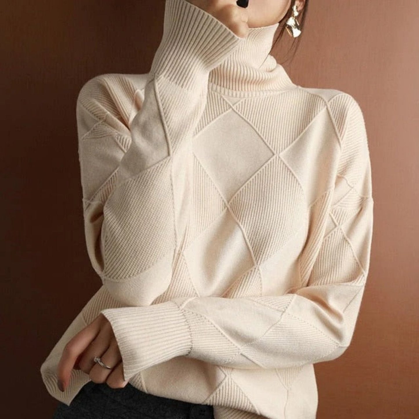 Dames Katoenen Trui Warm en Klassiek voor Herfst en Winter