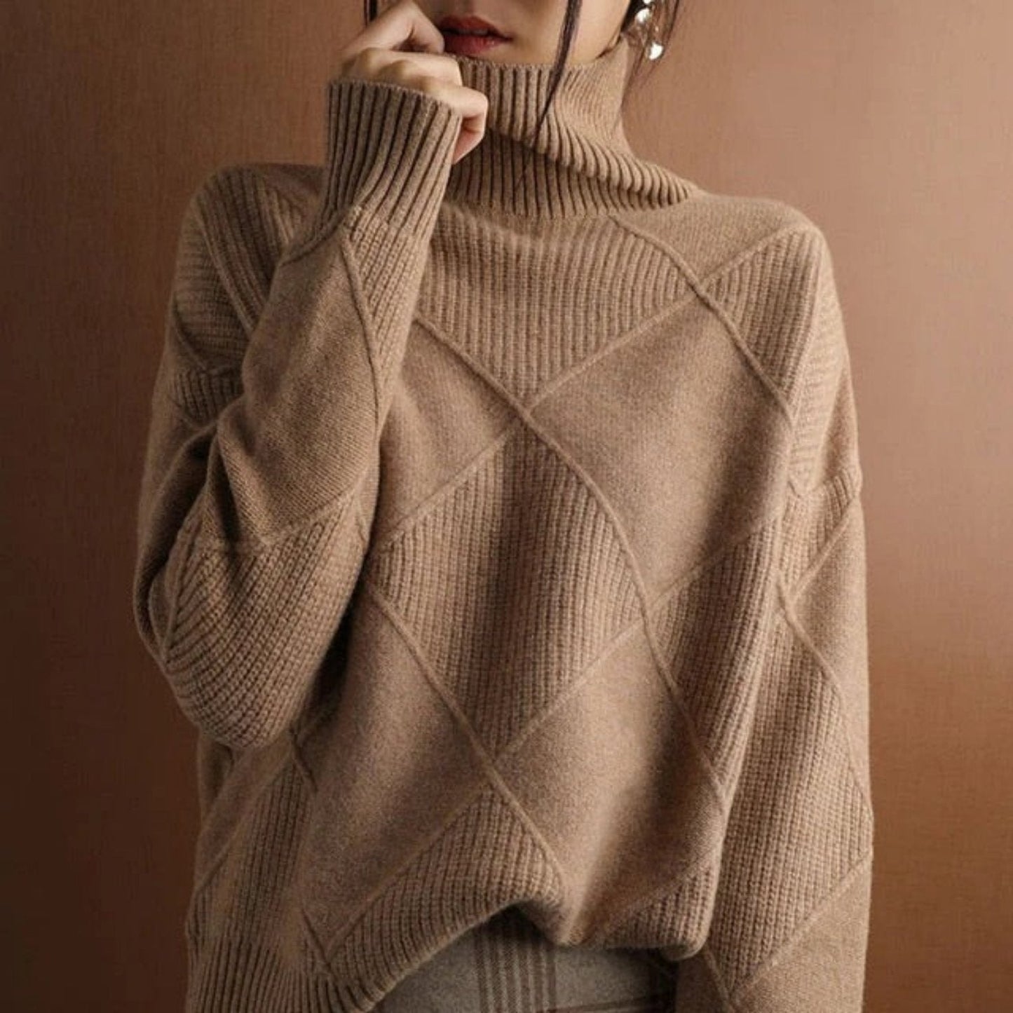 Dames Katoenen Trui Warm en Klassiek voor Herfst en Winter