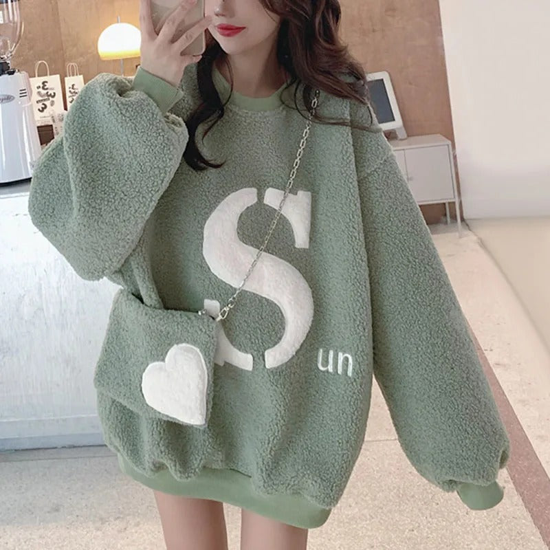 Lamswollen Sweatshirt Zacht en Warm met Lange Mouwen - StudioMarella
