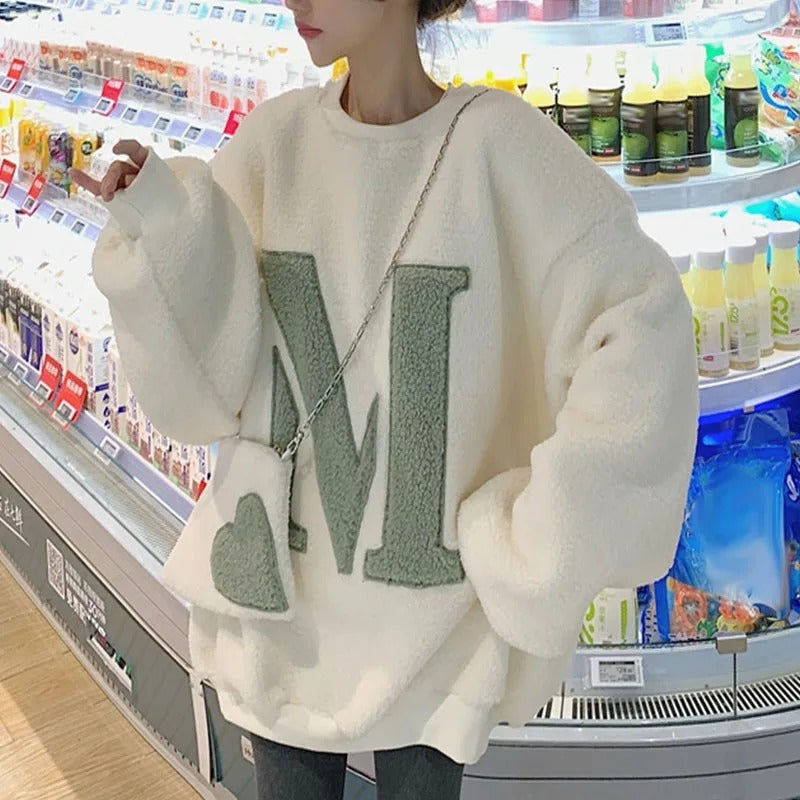 Lamswollen Sweatshirt Zacht en Warm met Lange Mouwen
