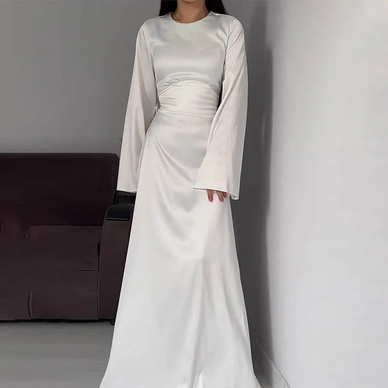 Damesjurken Lange Satijn Avondjurk Elegante Jurk