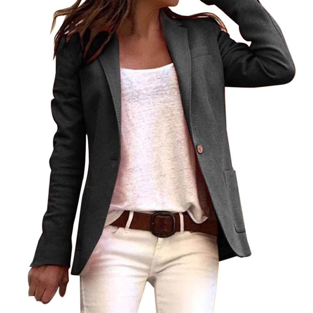 Dames Blazer Lange Mouwen Smal Fit Zakelijk