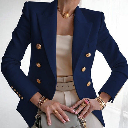 Designer Blazer Heren Getailleerd Dubbele Knopen Luxe Look