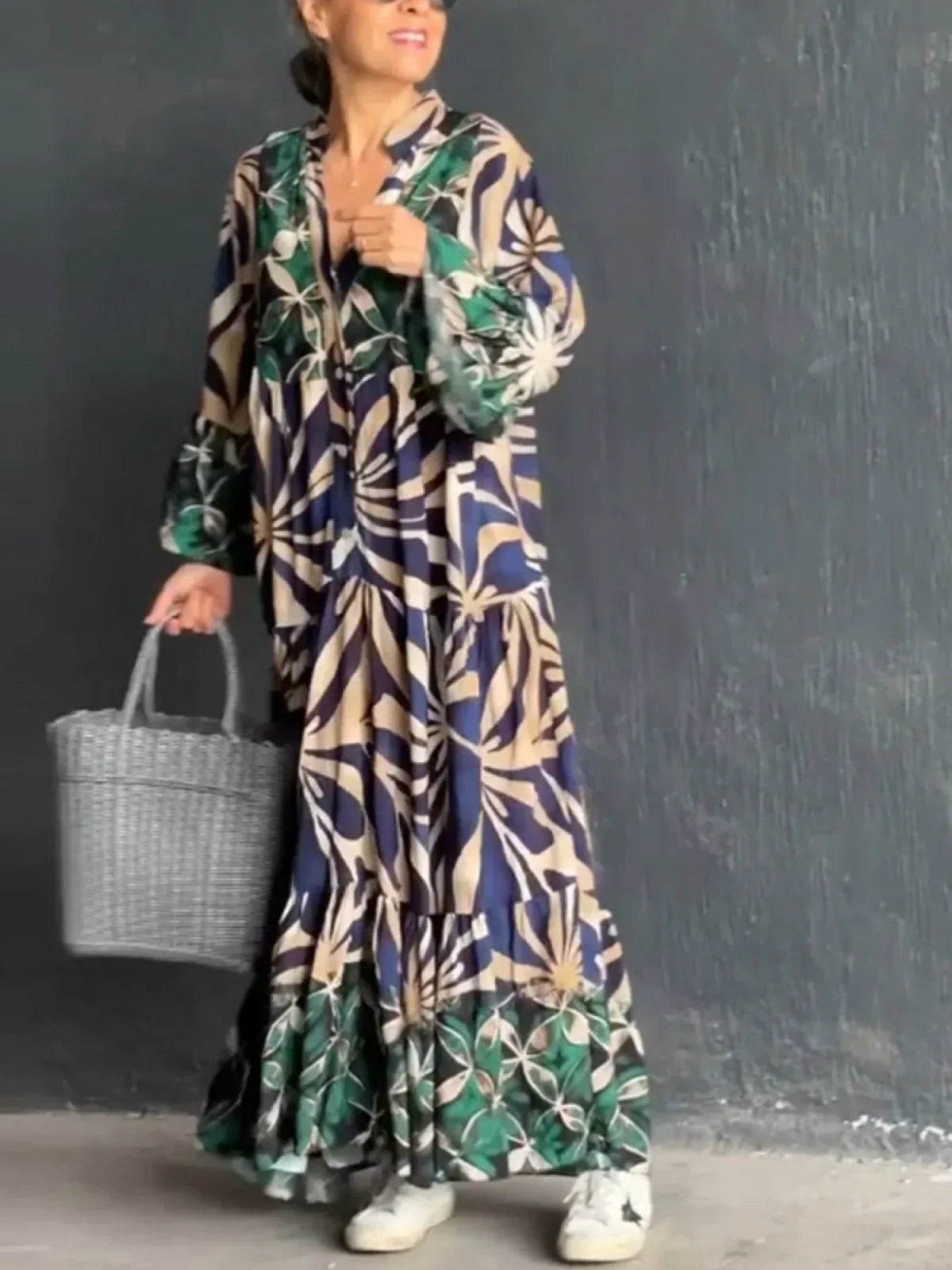 Schouderjurk Met Print