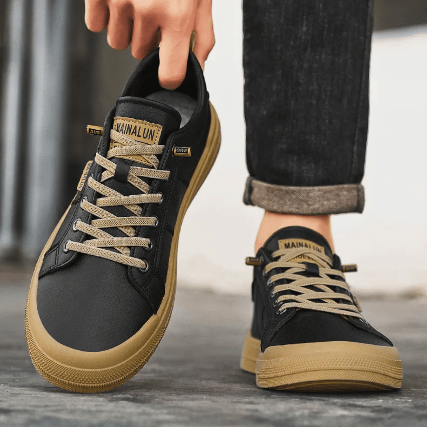 Leren Sportschoenen Heren Harrington Stijl