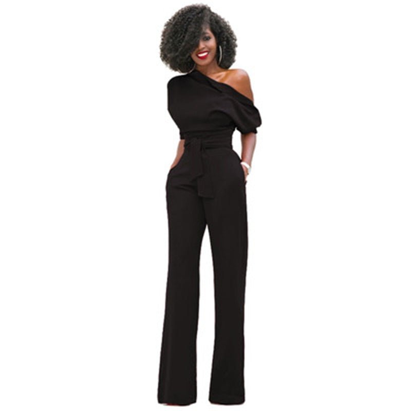 Dames Jumpsuit Zwart Elegante Avondjurk Comfortabele Pasvorm