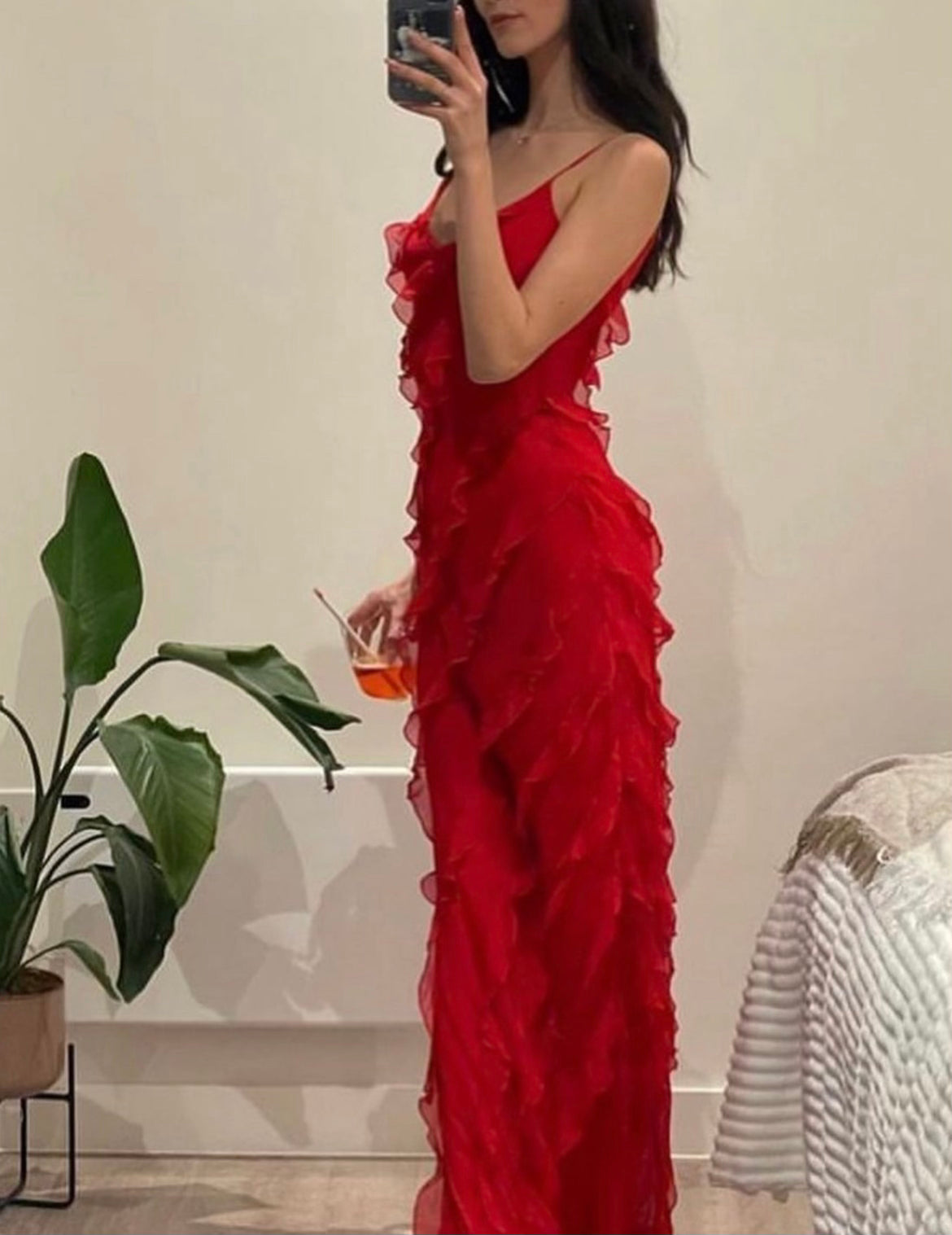Vrouwen Maxi Jurk Ruffles Elegante Avondjurk