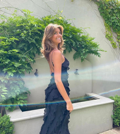Vrouwen Maxi Jurk Ruffles Elegante Avondjurk