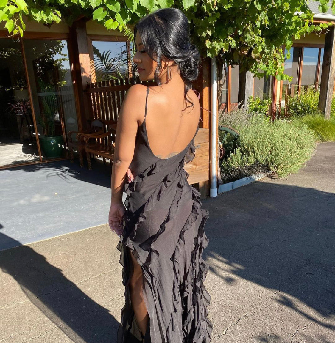 Vrouwen Maxi Jurk Ruffles Elegante Avondjurk