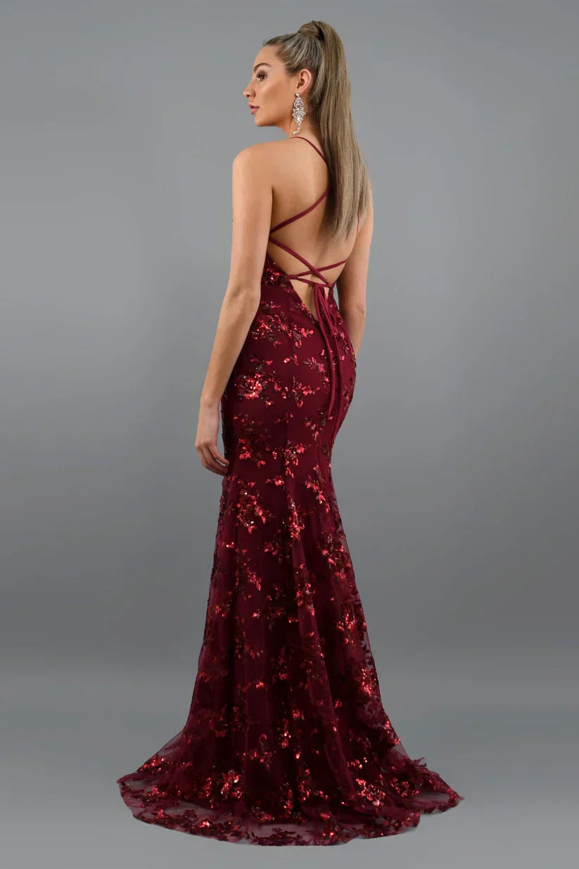Vrouwelijke Feestjurk Maxi – Glamourous Lange Avondjurk Met Pailletten