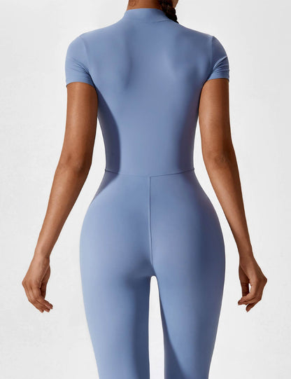 Dames Jumpsuit Lange Mouwen met Rits en Staande Kraag