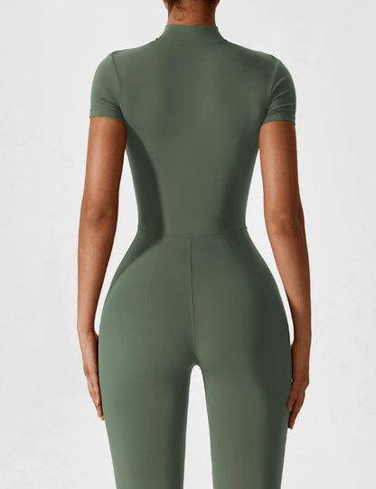 Dames Jumpsuit Lange Mouwen met Rits en Staande Kraag
