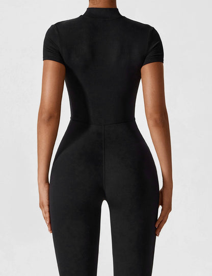 Dames Jumpsuit Lange Mouwen met Rits en Staande Kraag