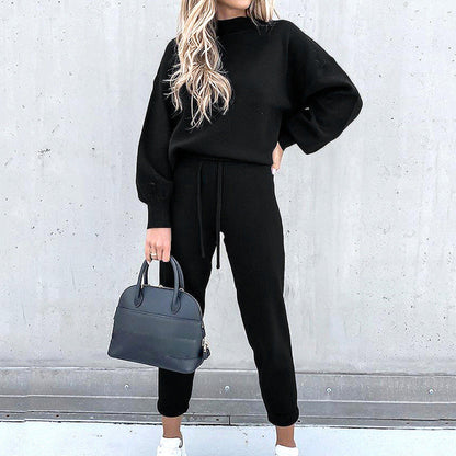 Zachte Dames Loungewear Set Gebreid Warm en Comfortabel