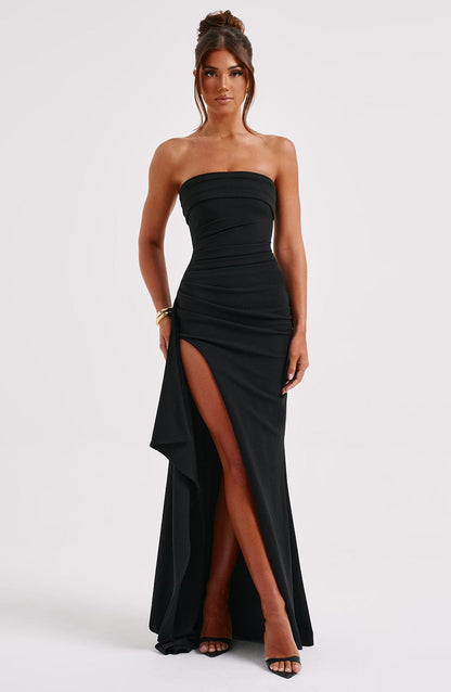 Maxi Jurk Off-Shoulder Lange Split Zomerjurk